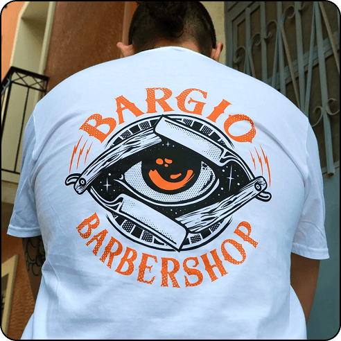T-shirt: Bargio Logo - White