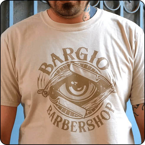 T-shirt: Bargio Logo - Beige